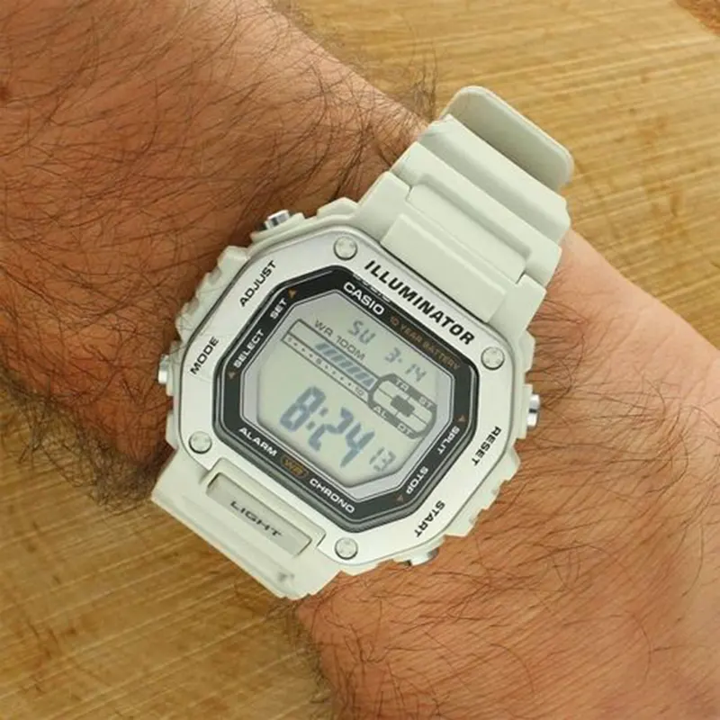 Casio Sports Youth Digital Dial White Resin Band Men's Watch- MWD-110H-8AV